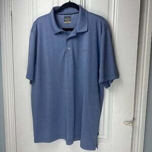 Greg Norman for Tasso Elba Polo Shirt Mens XL Blue Short Sleeve Five Iron